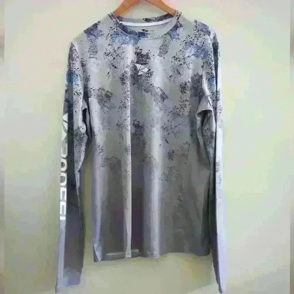 RODEEL | Women's Gray/Blue Colorblock Moisture Wicking Long  Sleeved Top - Picture 3 of 6